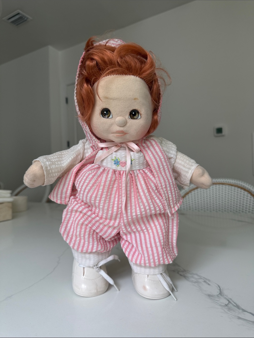 Vintage 1980s Mattel My Child Doll Red Hair Original Outfit Shoes
